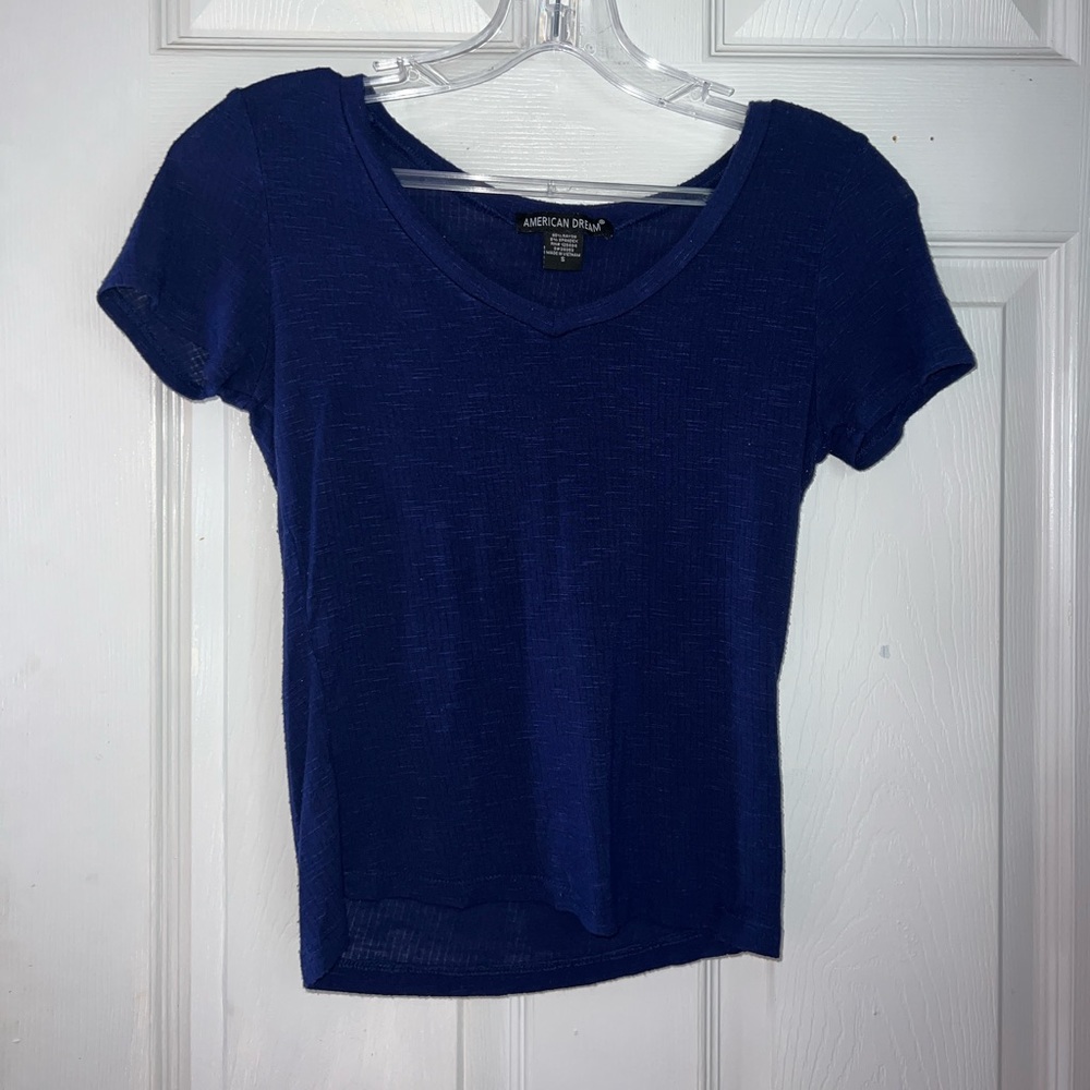 Navy Blue V Neck Shirt